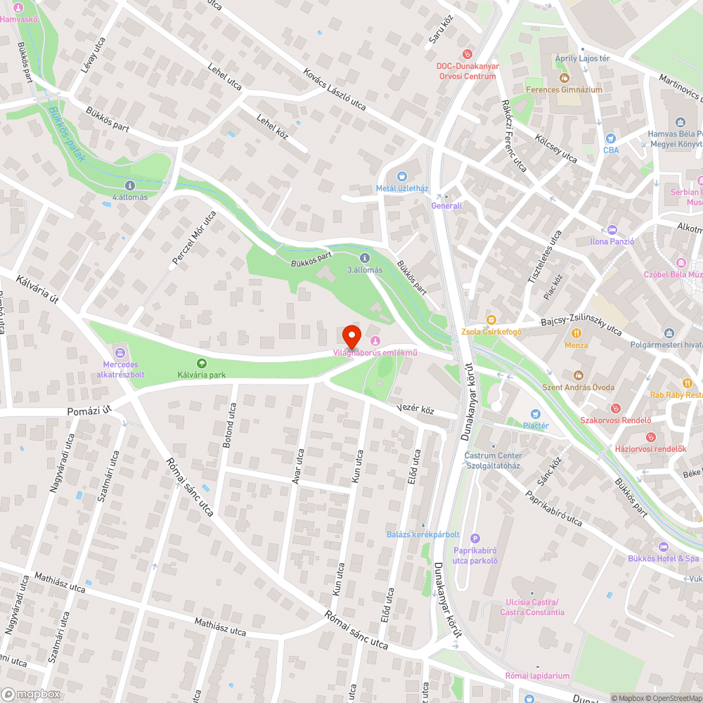 Kálvária tér alsó felén meghibásodott járdaszakasz kijavítása bejelentés helye