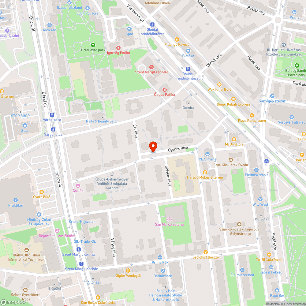 Szemétkupacok a Gyenes utcában bejelentés helye