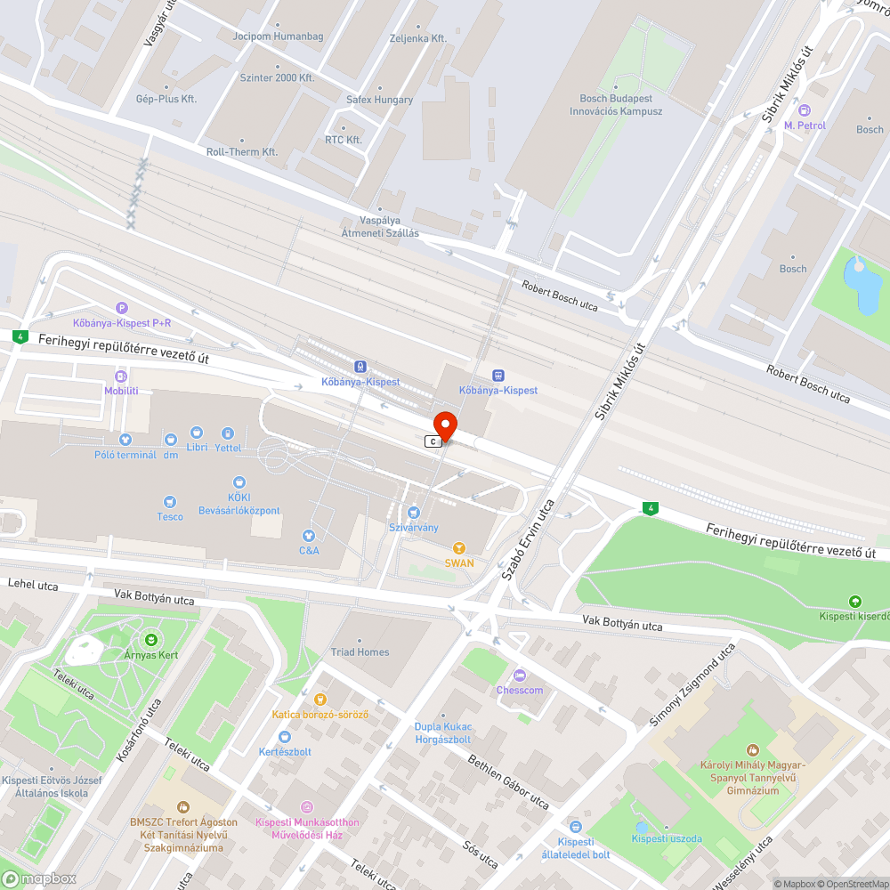 Köki Terminál függőfolyosó bejelentés helye