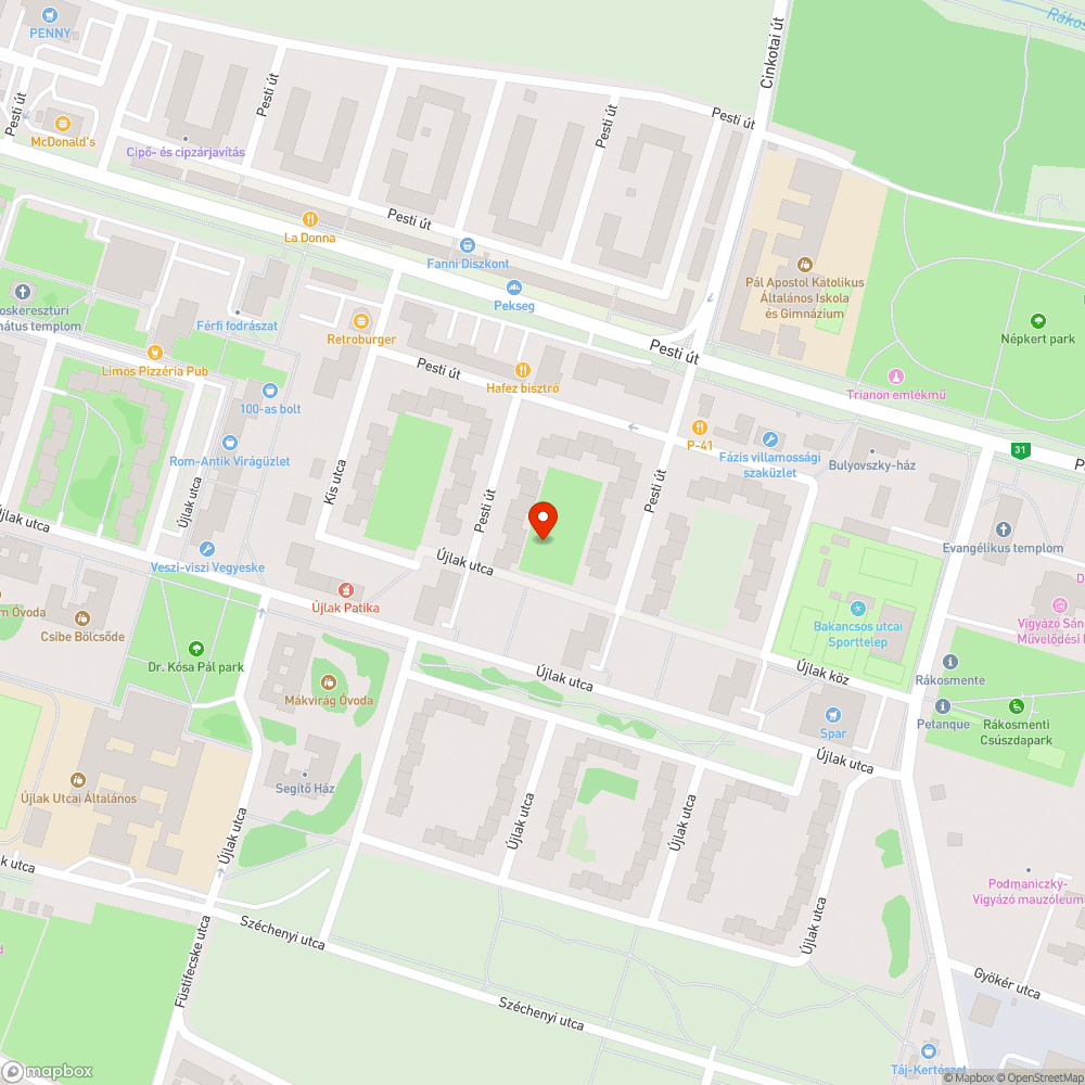 Törött padok bejelentés helye