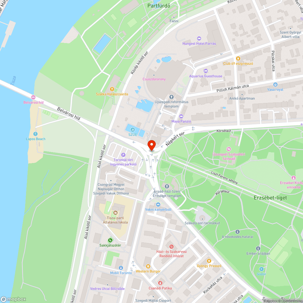 Balesetveszélyes útkereszteződés a Torontál térnél bejelentés helye