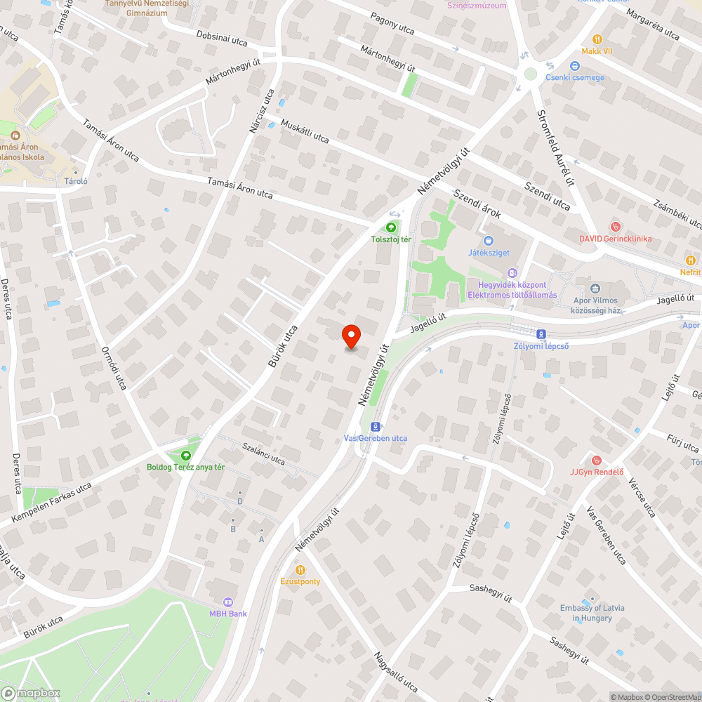 Németvölgyi út 73-75. kiszáradt fák bejelentés helye