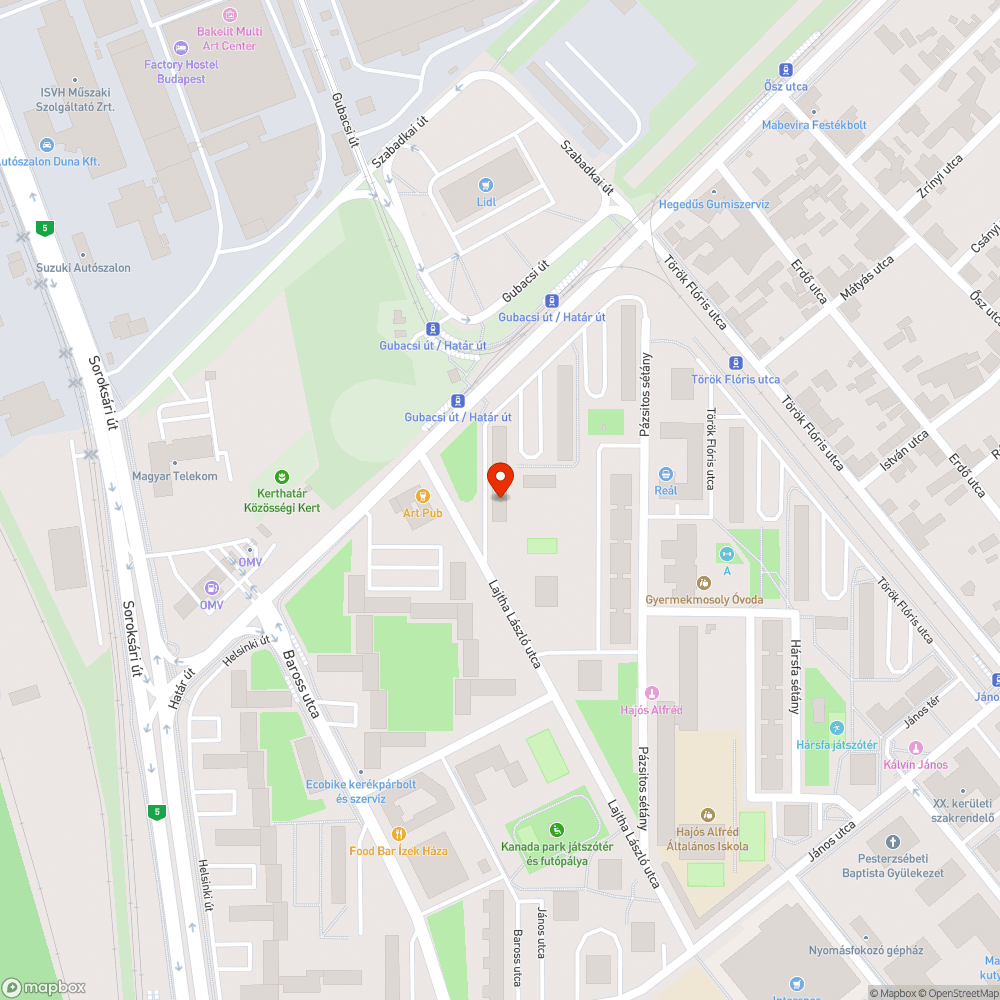 Kátyú bejelentés helye