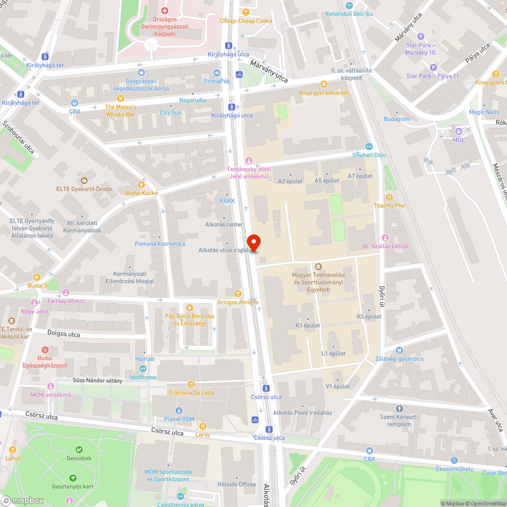 Óriási gödör az Alkotás utca sávjában bejelentés helye