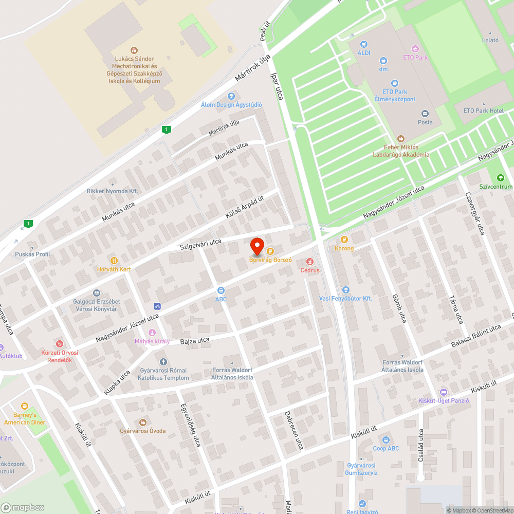 Kiszáradt fa bejelentés helye