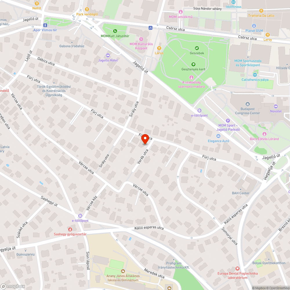 Veréb utca 1. járda bejelentés helye