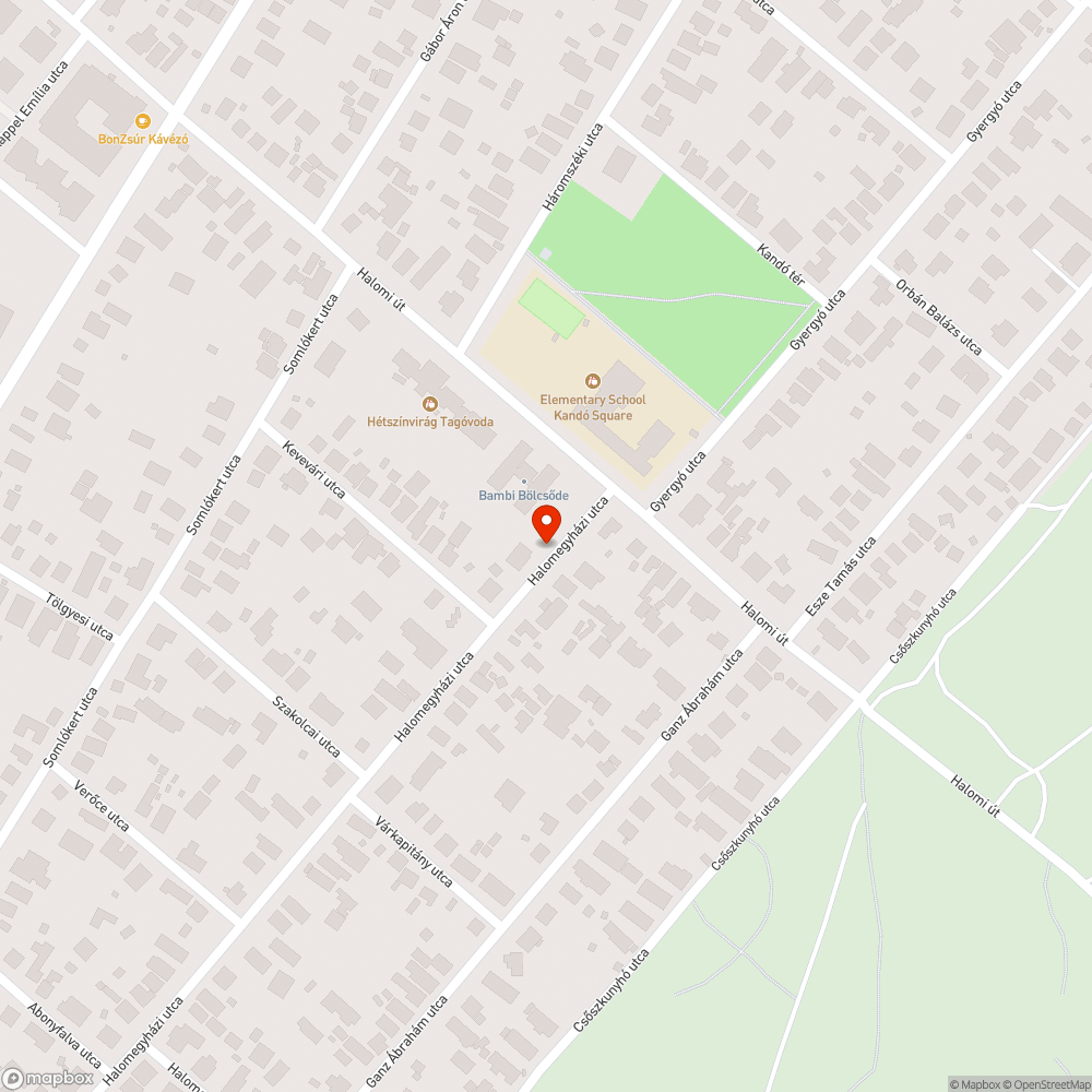 Túl forgalmas út bejelentés helye