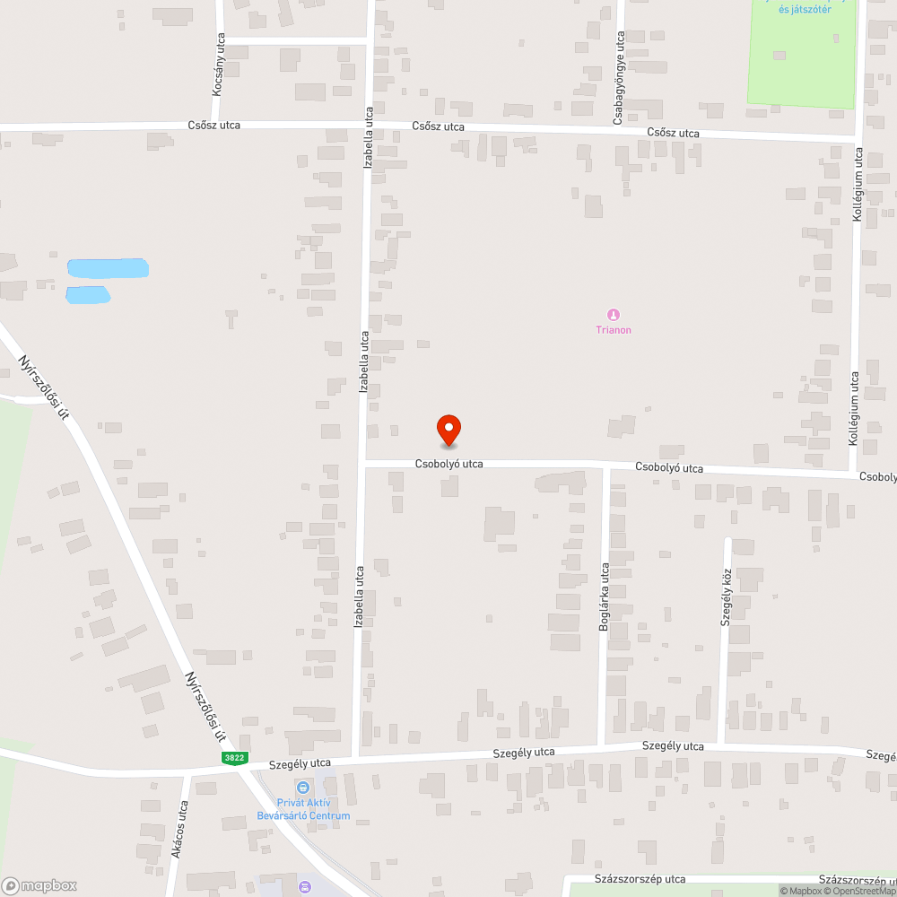 Elhagyott jármű bejelentés helye