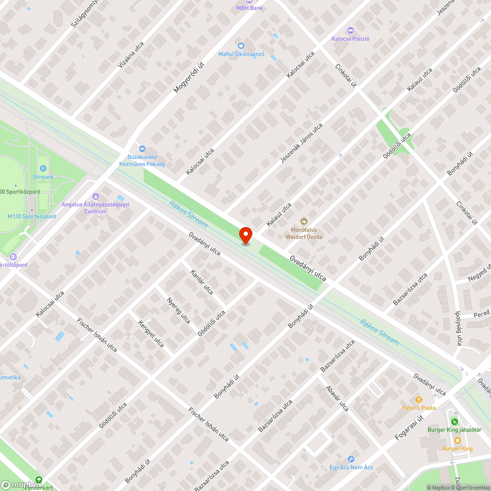 Rákospatak mellett elszáradt fák bejelentés helye