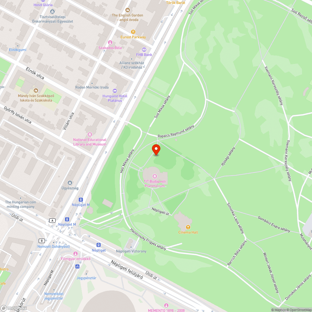 fűvel benőtt sétány a Népligetben bejelentés helye