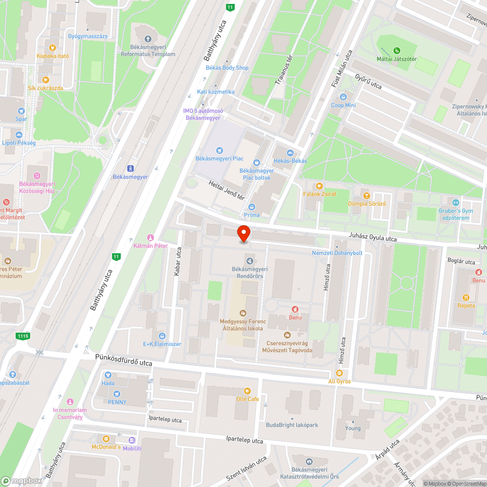 Kő és betondarabok zöldfelületen bejelentés helye