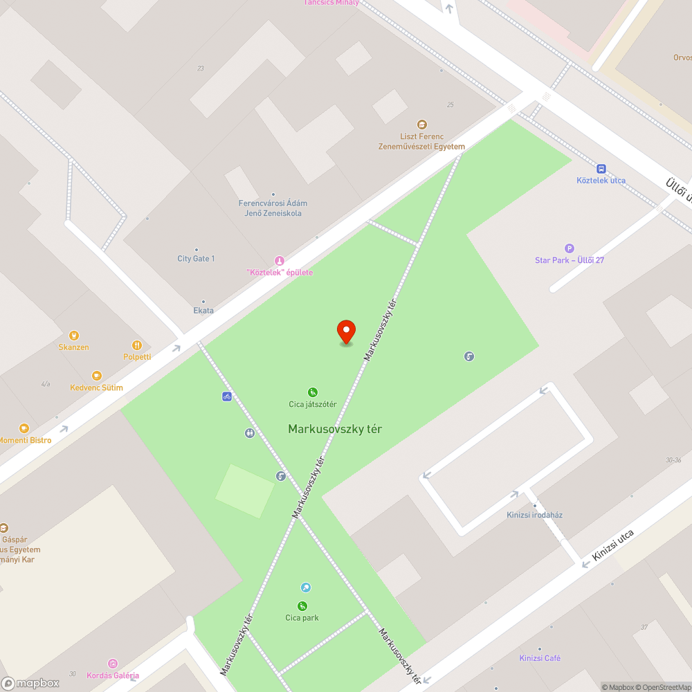 Markusovszky téri játszótér - veszélyes burkolat bejelentés helye