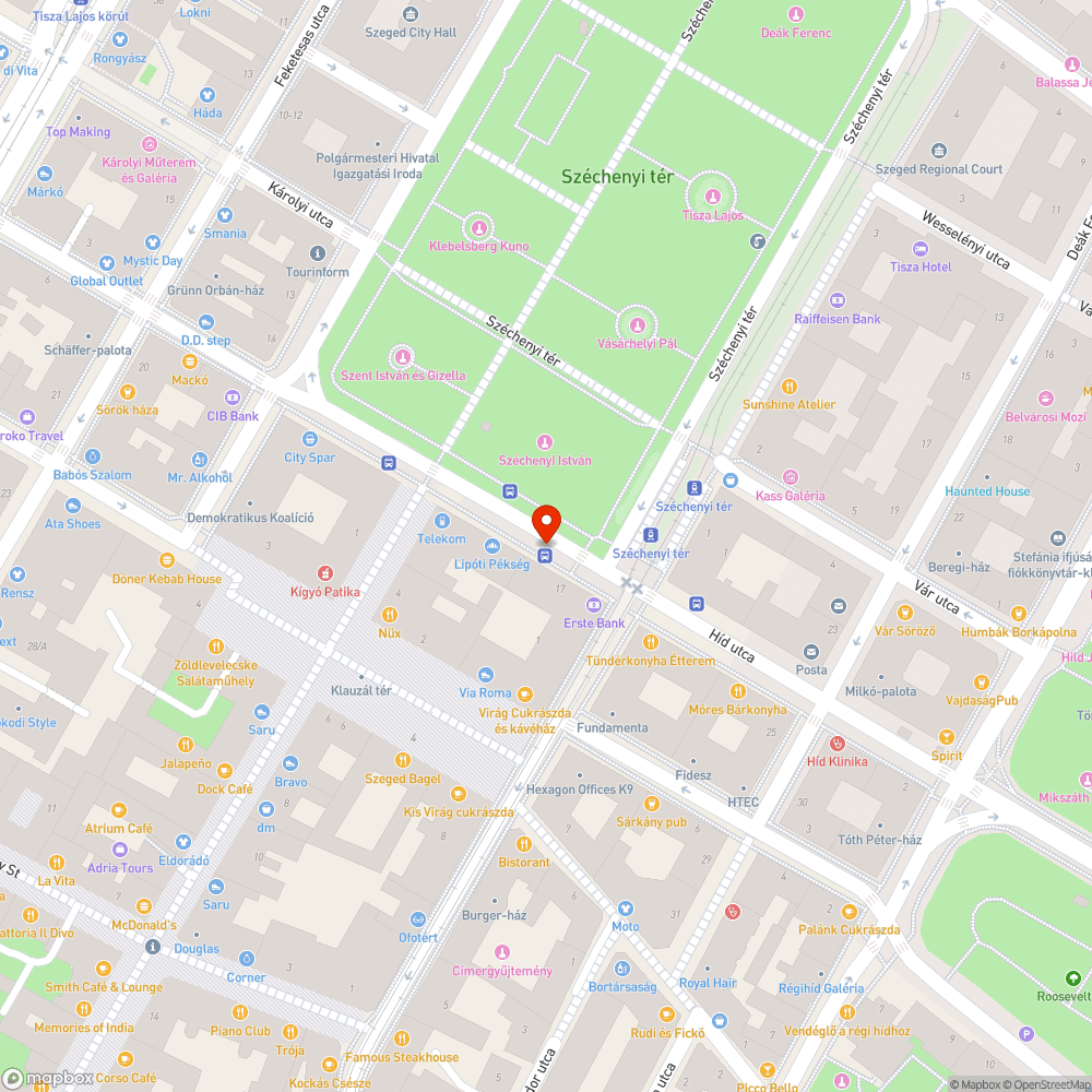 Kátyúk, úthibák - Széchenyi tér bejelentés helye