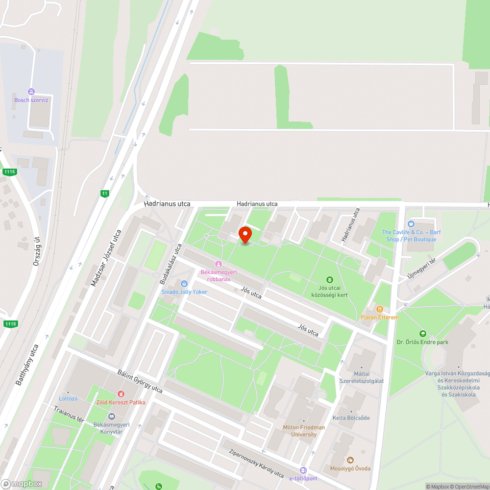 Leszakadt faág bejelentés helye