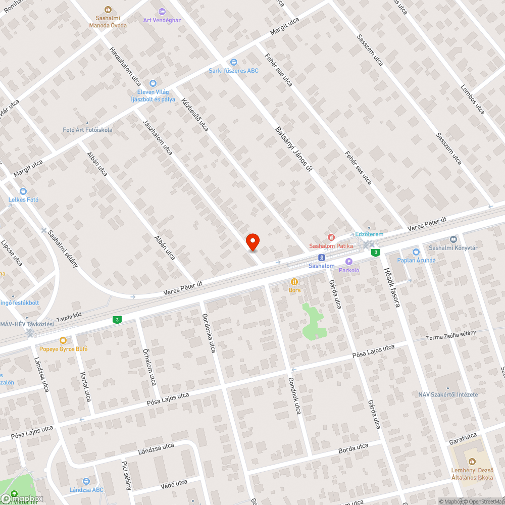 Elhagyott jármű bejelentés helye