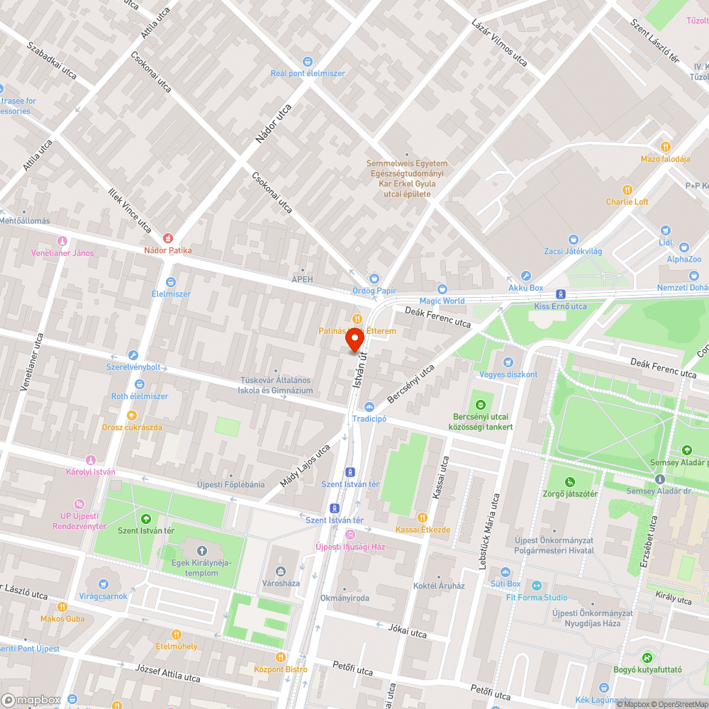 István úti járda felújítása bejelentés helye