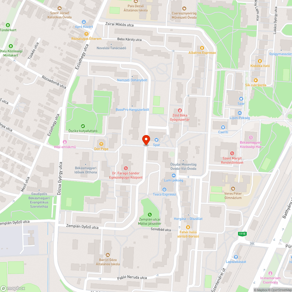 Kátyú az úton bejelentés helye