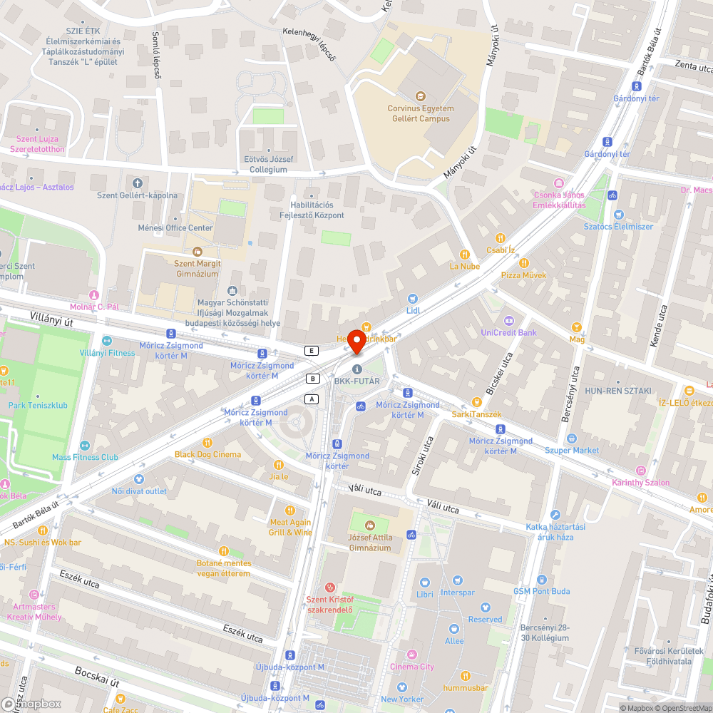 Megálló takarítása - Móricz Zsigmond körtér bejelentés helye