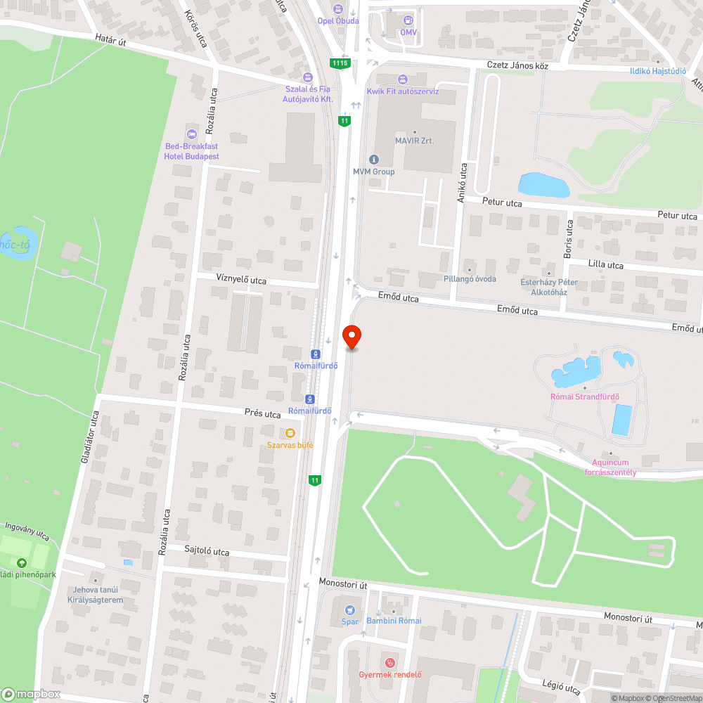 Esőbeálló hiánya bejelentés helye