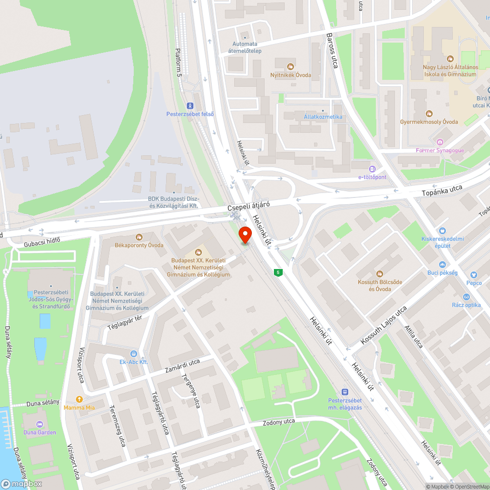 Rozsdás gyalogos vasúti felüljáró bejelentés helye