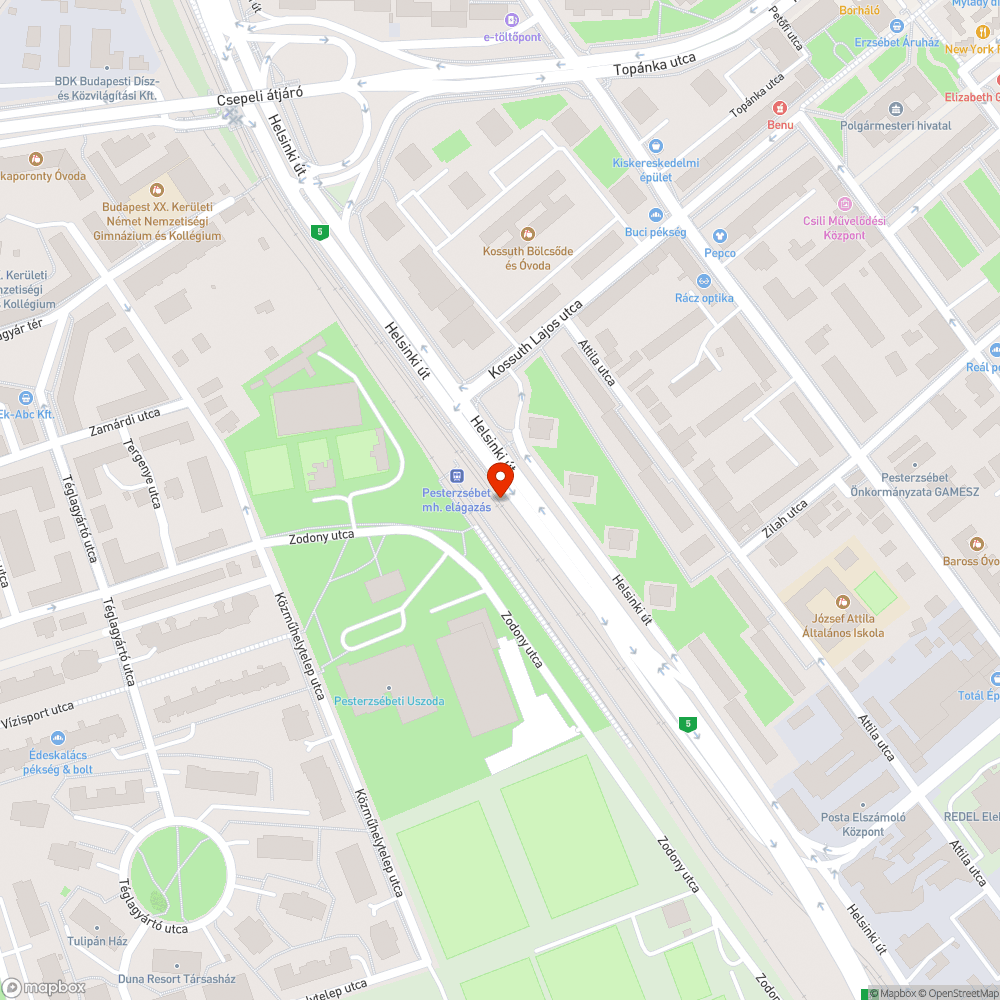 Megsüllyedt víznyelőrács bejelentés helye