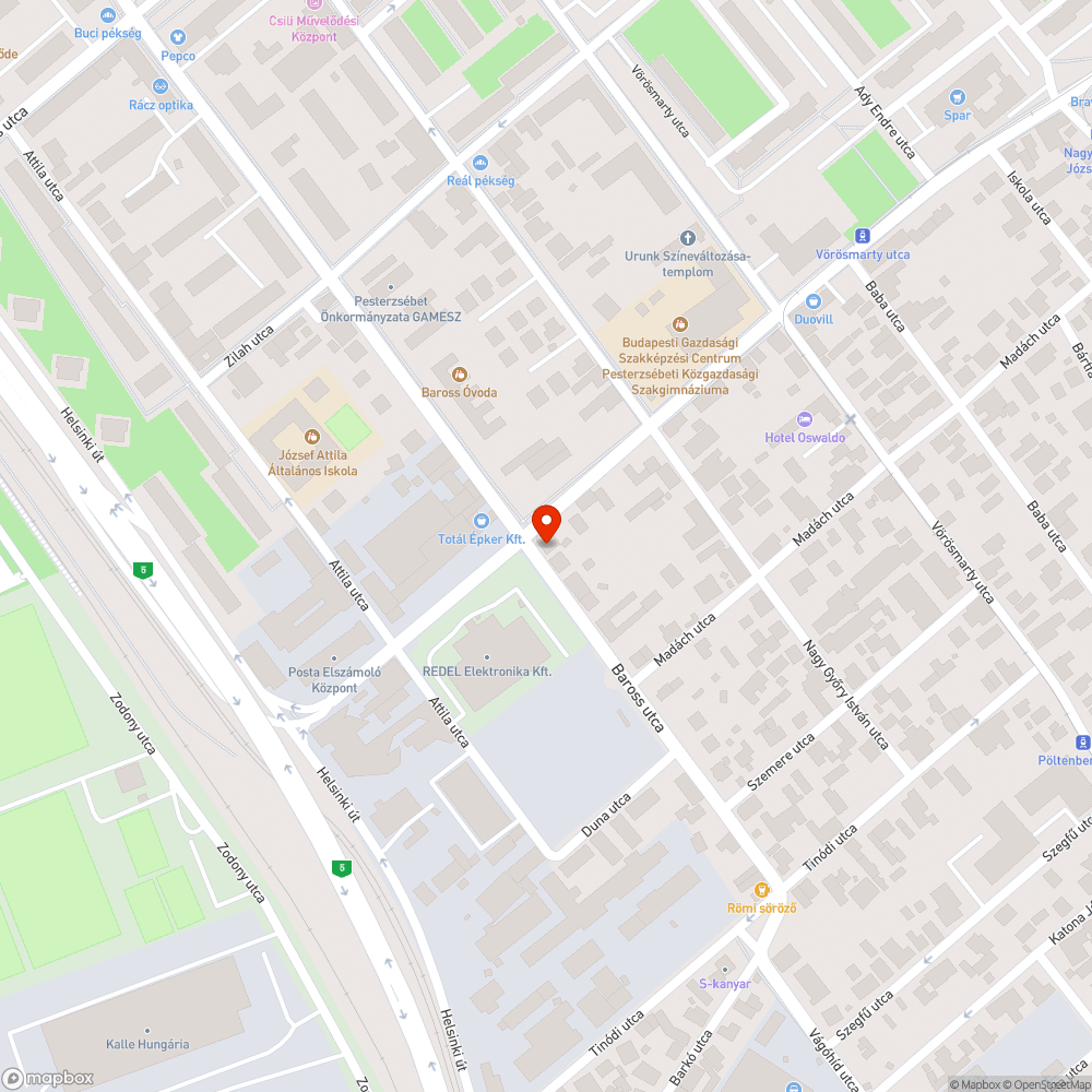 Elkopott zebra bejelentés helye