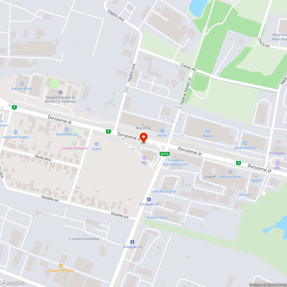 Kátyú bejelentés helye