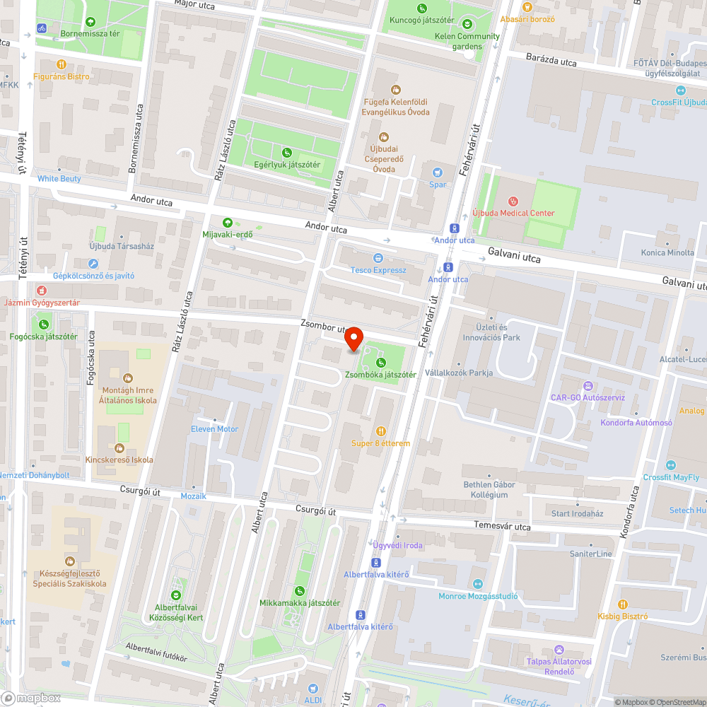 Játszótér bejáratánál bejelentés helye