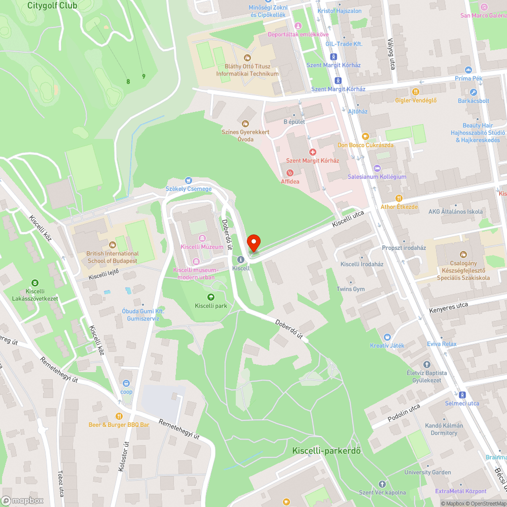 Kátyú Kiscelli kastély mellett bejelentés helye