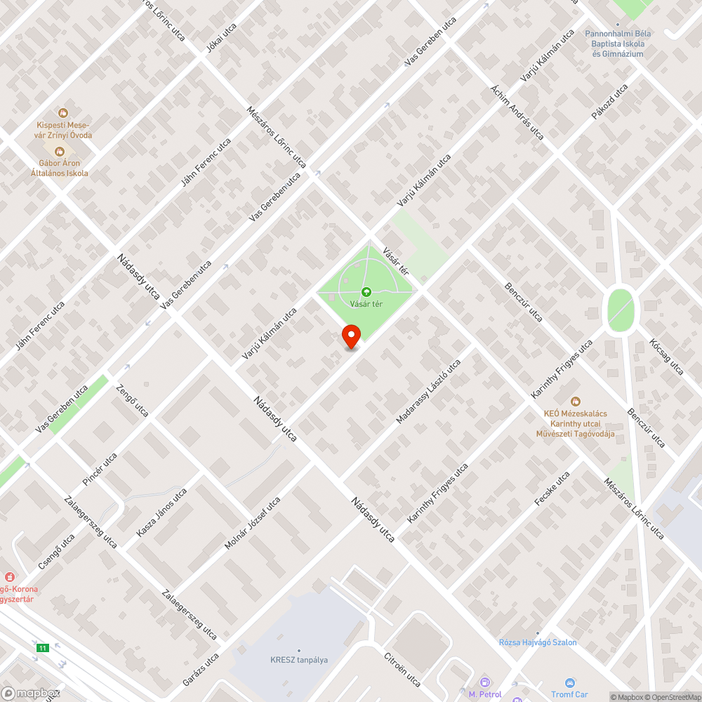 Elhagyott piros autó bejelentés helye