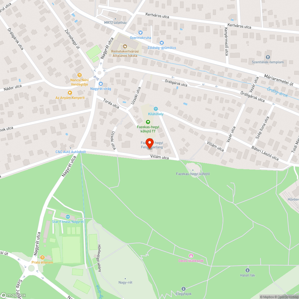 Kátyú bejelentés helye