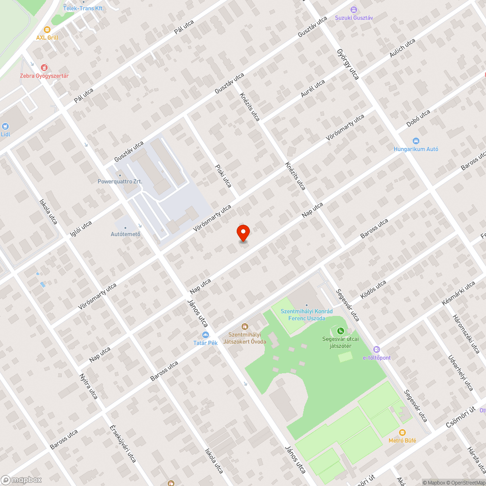 Elhagyott jármű bejelentés helye