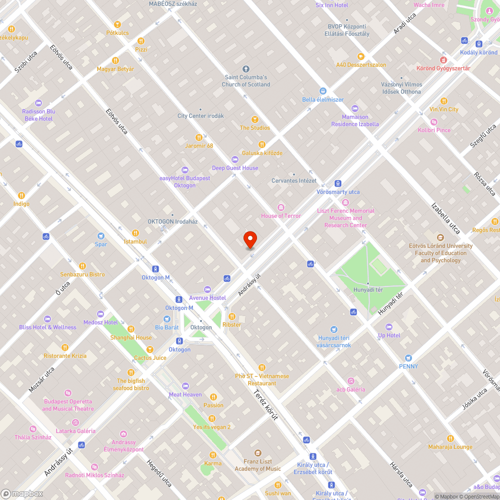 Az Andrássy úton zsákokban a szemét! bejelentés helye