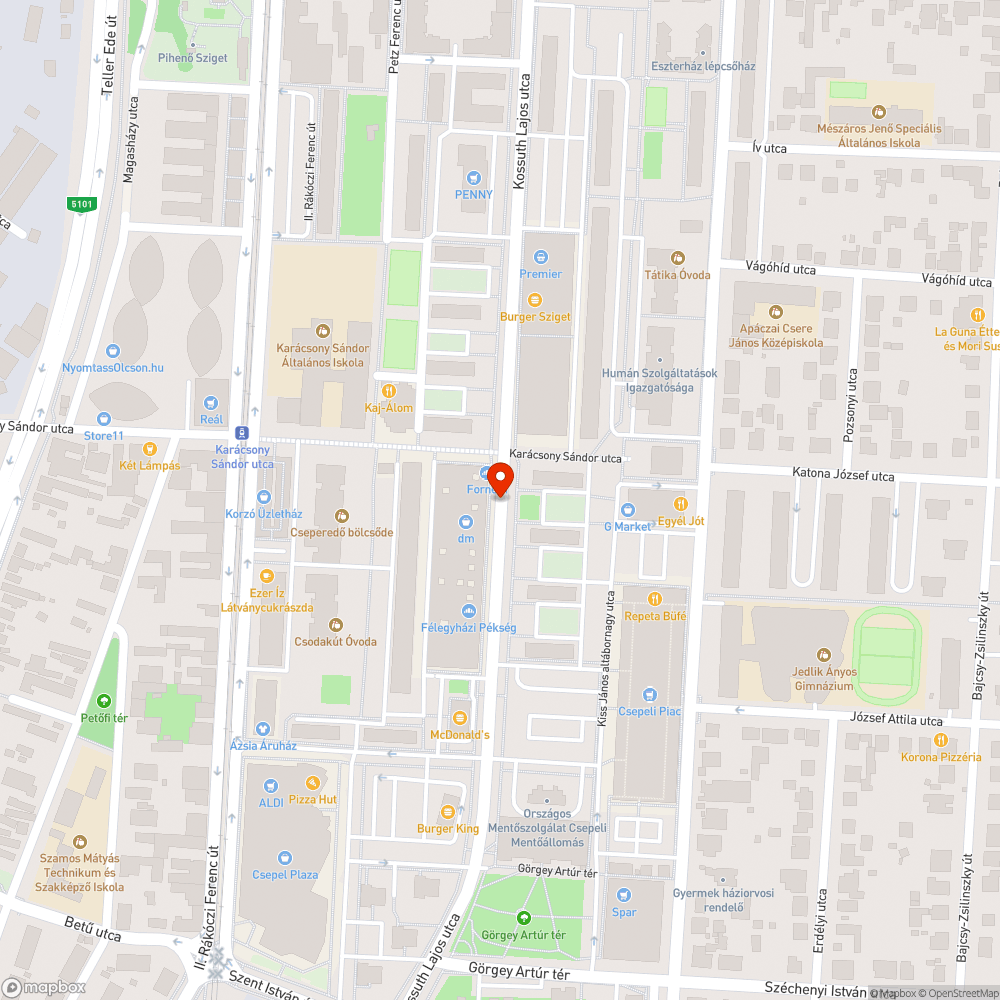 Elhagyott személy autó bejelentés helye