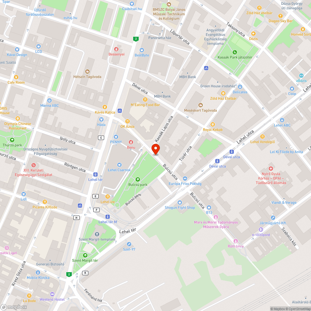 Nem létező biciklisáv bejelentés helye