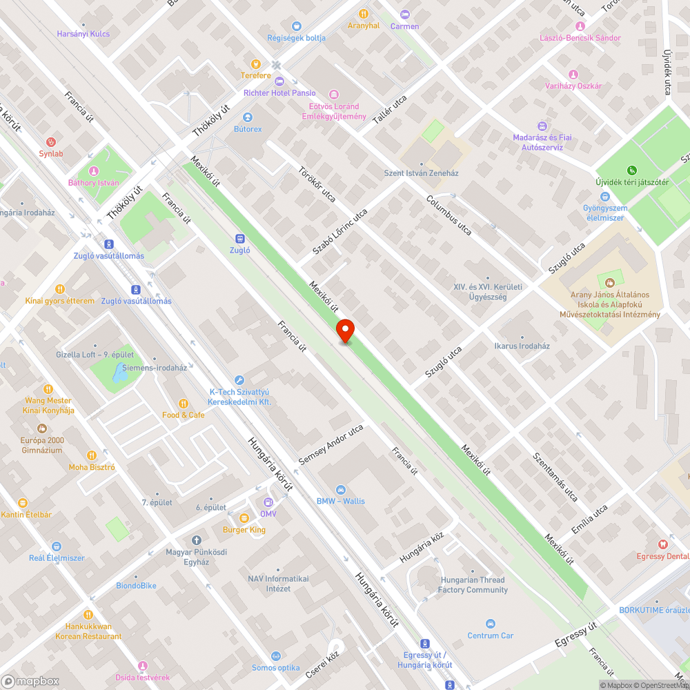 Zugló vmh. - padok állapota bejelentés helye