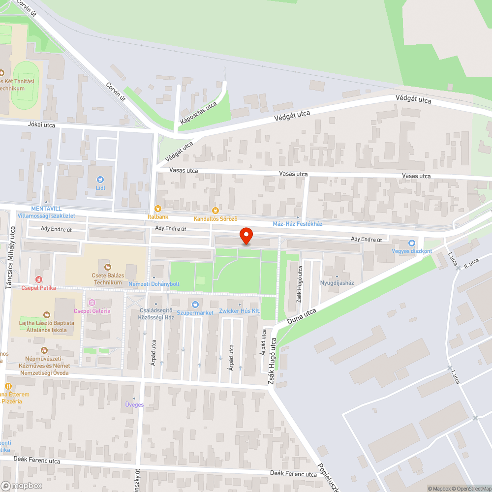 Szivacsmatrac az utcán bejelentés helye