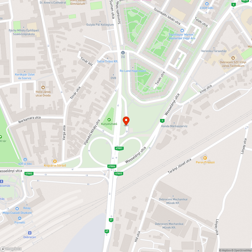 Kátyúváros! bejelentés helye