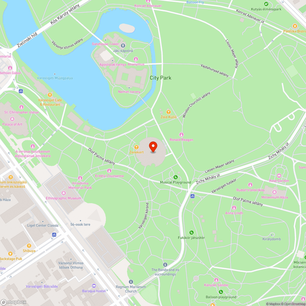 Városligeti murva utak bejelentés helye