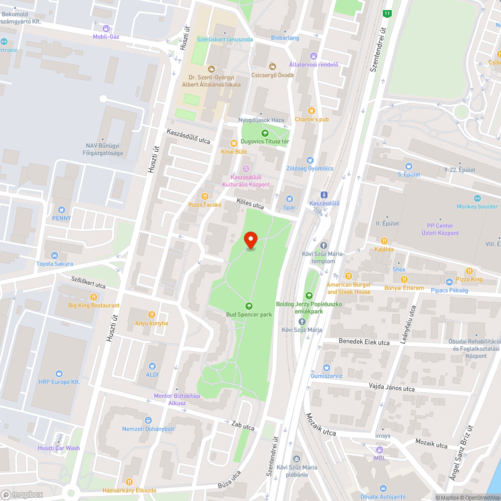 Parkban folyó víz bejelentés helye