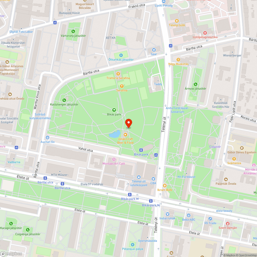 Elpusztult fa a Bikás parkban bejelentés helye