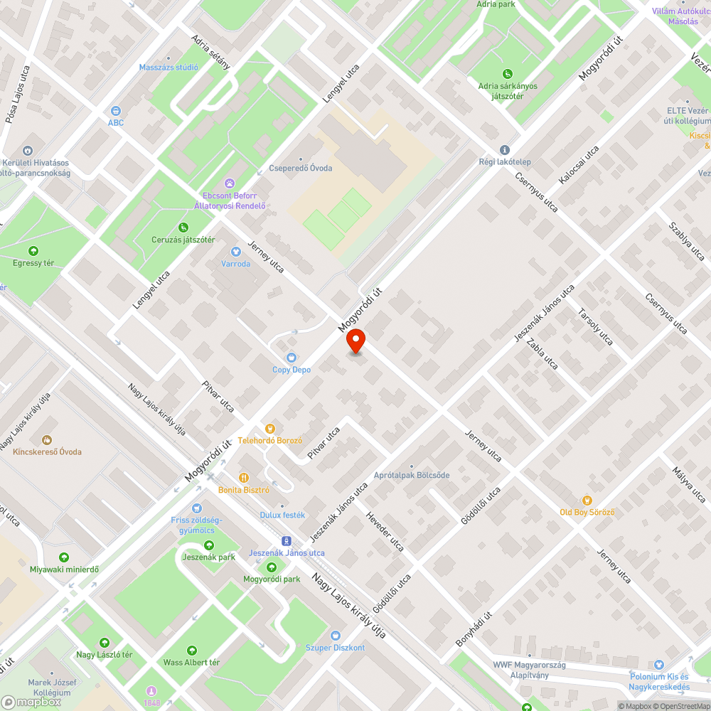 Kátyú az úttesten bejelentés helye