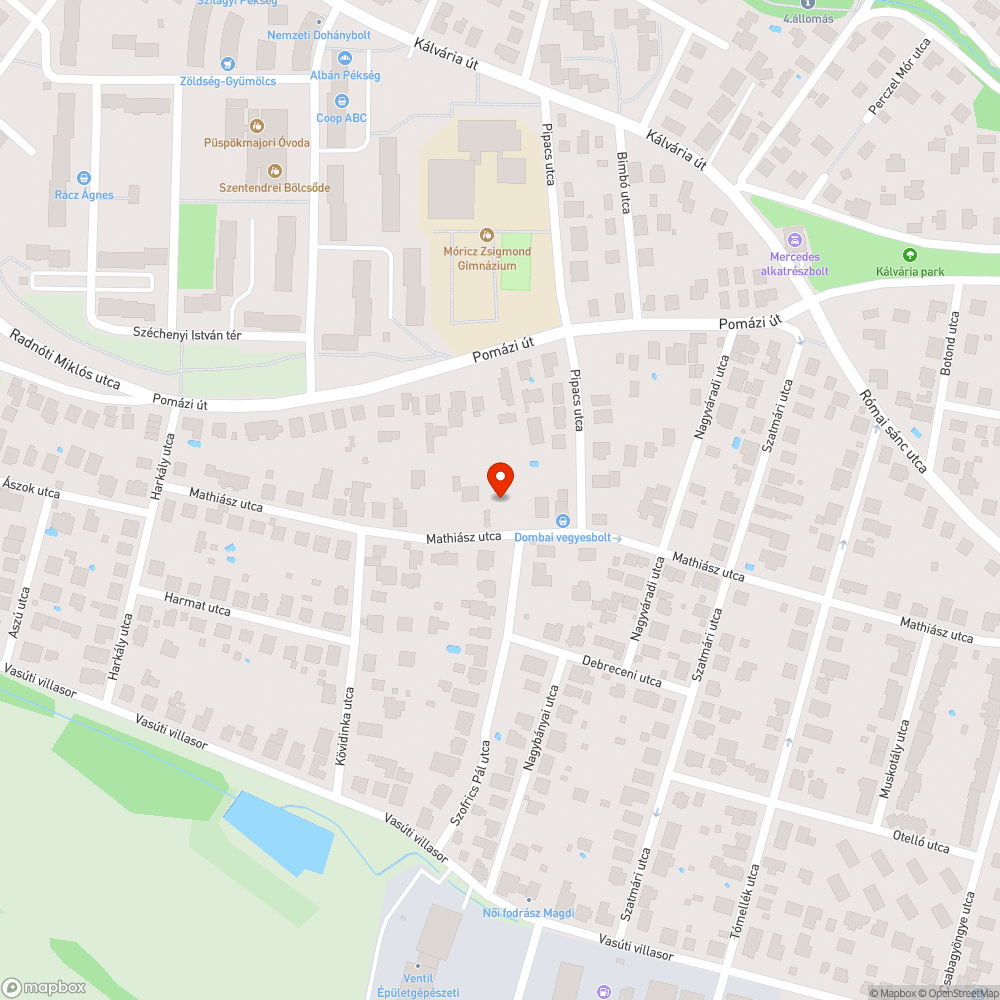 Kiégett utcai lámpa bejelentés helye