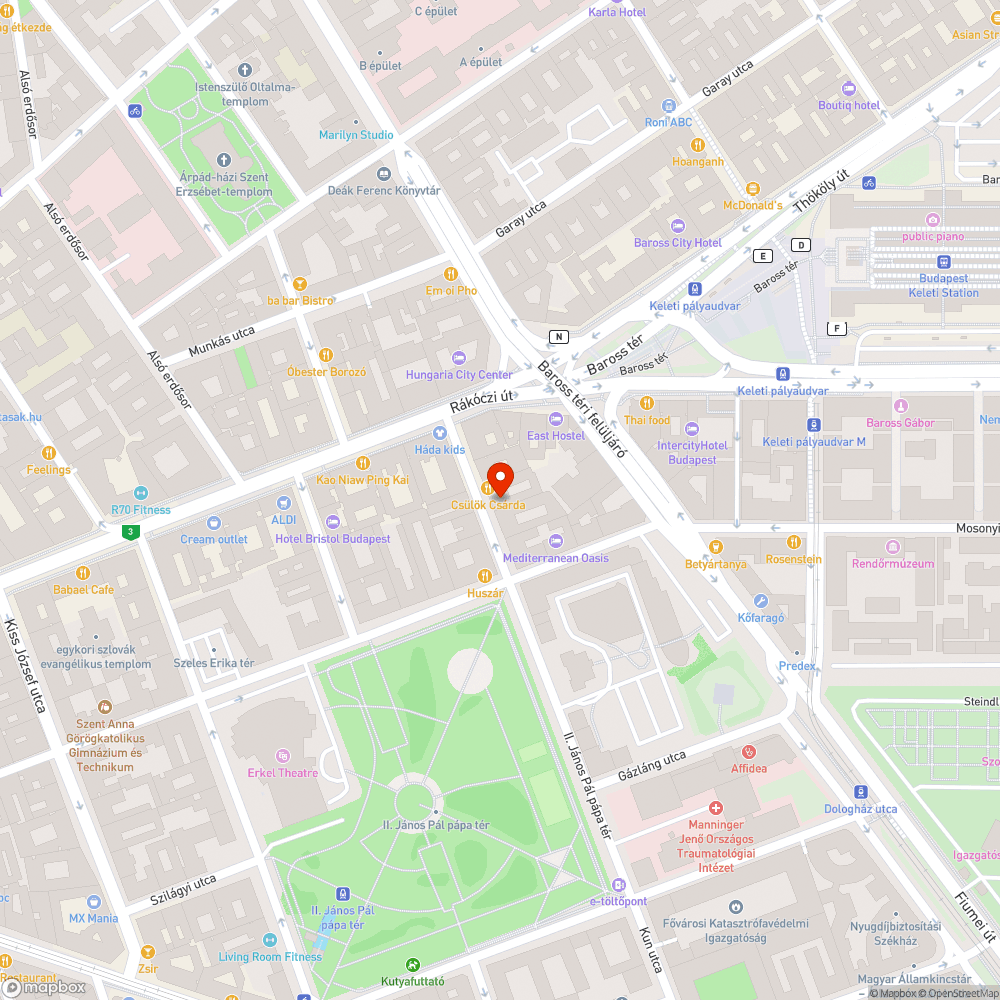 Üreges útbeszakadás bejelentés helye