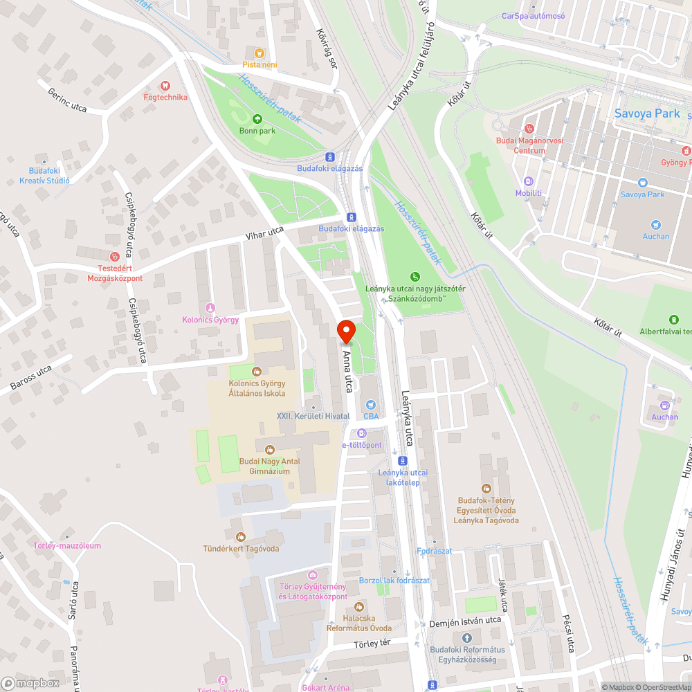 Kátyú Anna utca 25. bejelentés helye