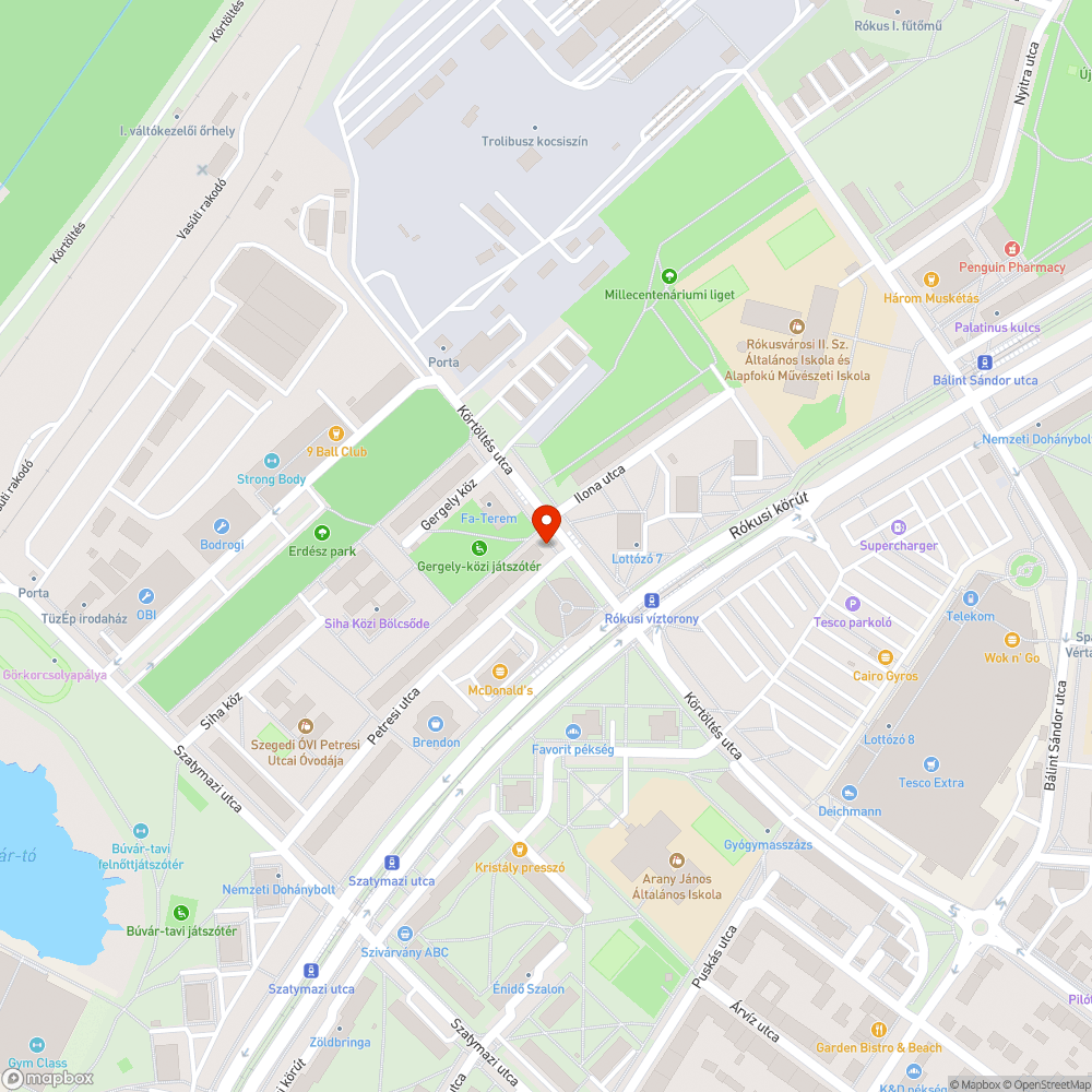 Kiszáradt fa bejelentés helye