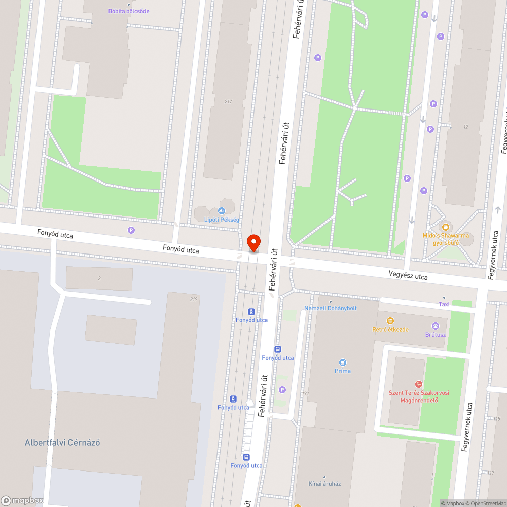 A Fehérvári-Vegyész-Fonyód utcai villamos átjáró. bejelentés helye