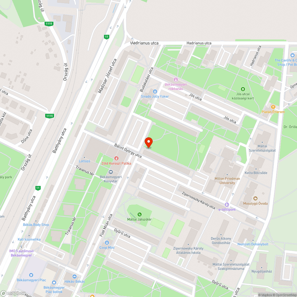 Megdőlt lámpaoszlop bejelentés helye