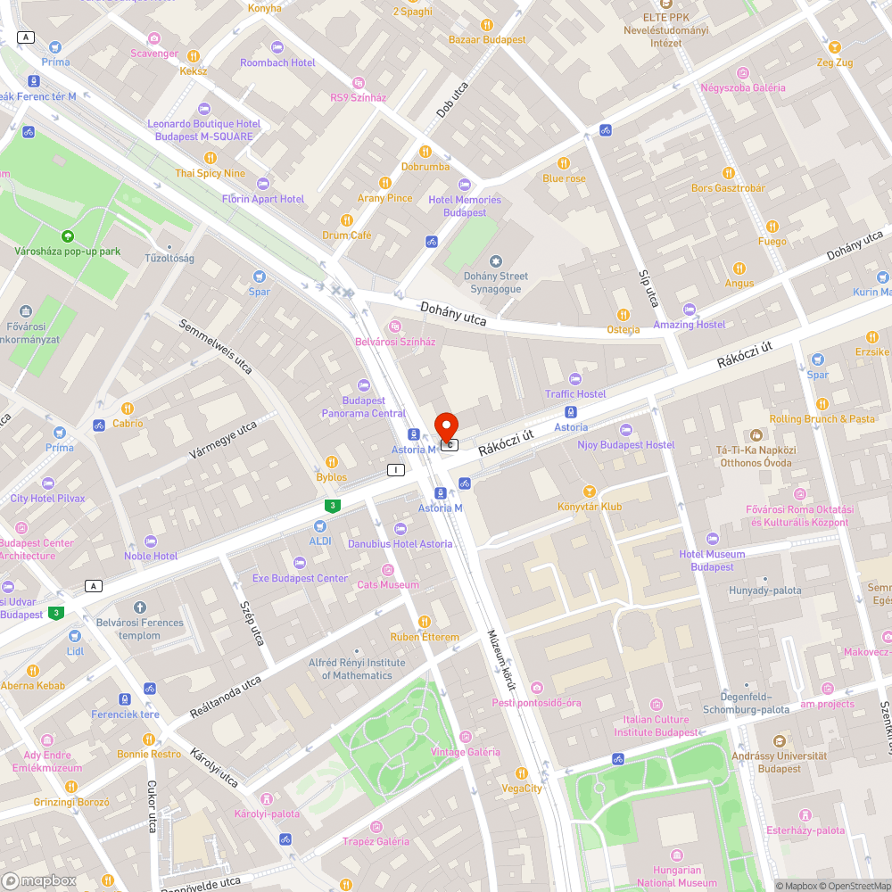 Astoria C lejárat grafftis bejelentés helye