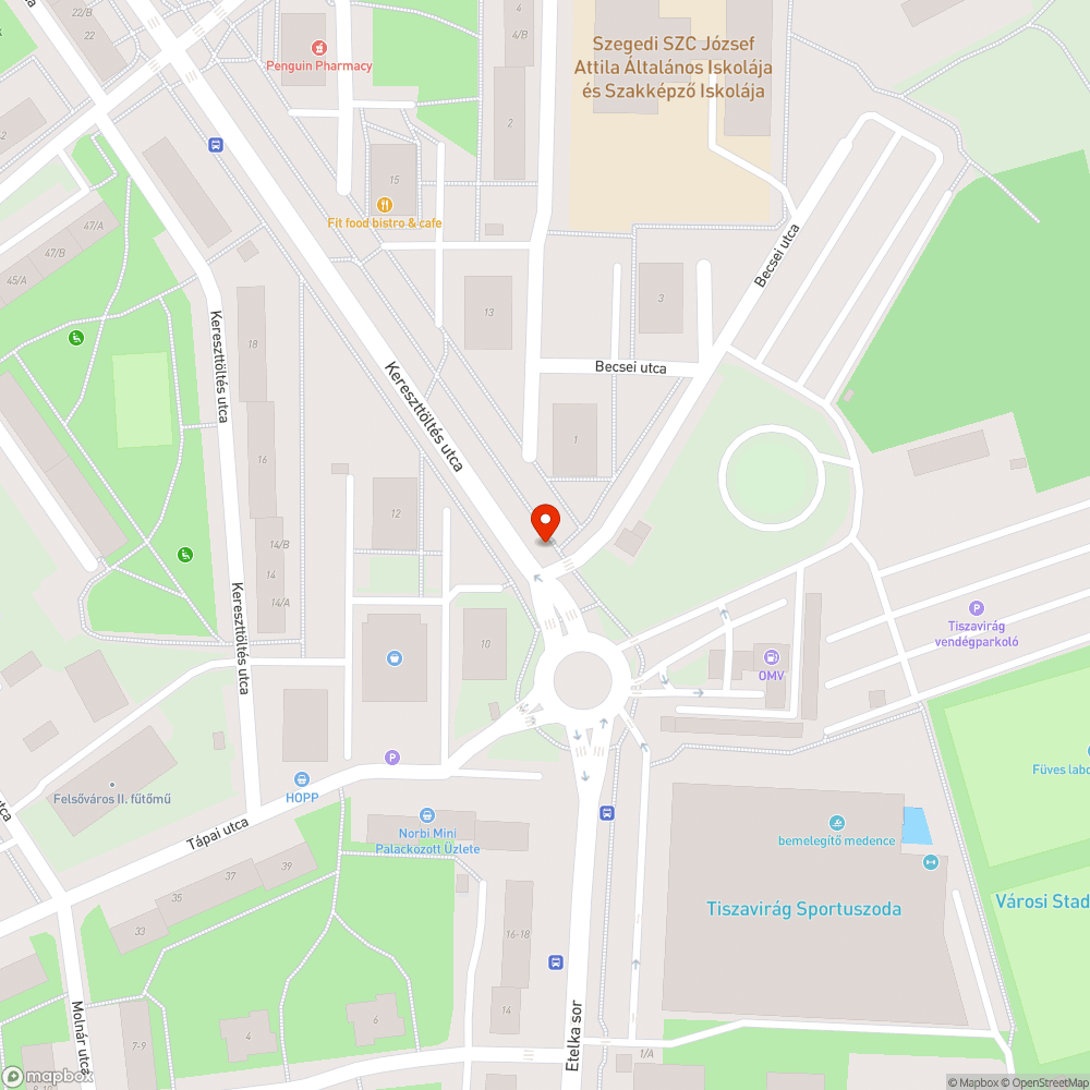 Megdőlt tábla - Kereszttöltés u. 11. bejelentés helye